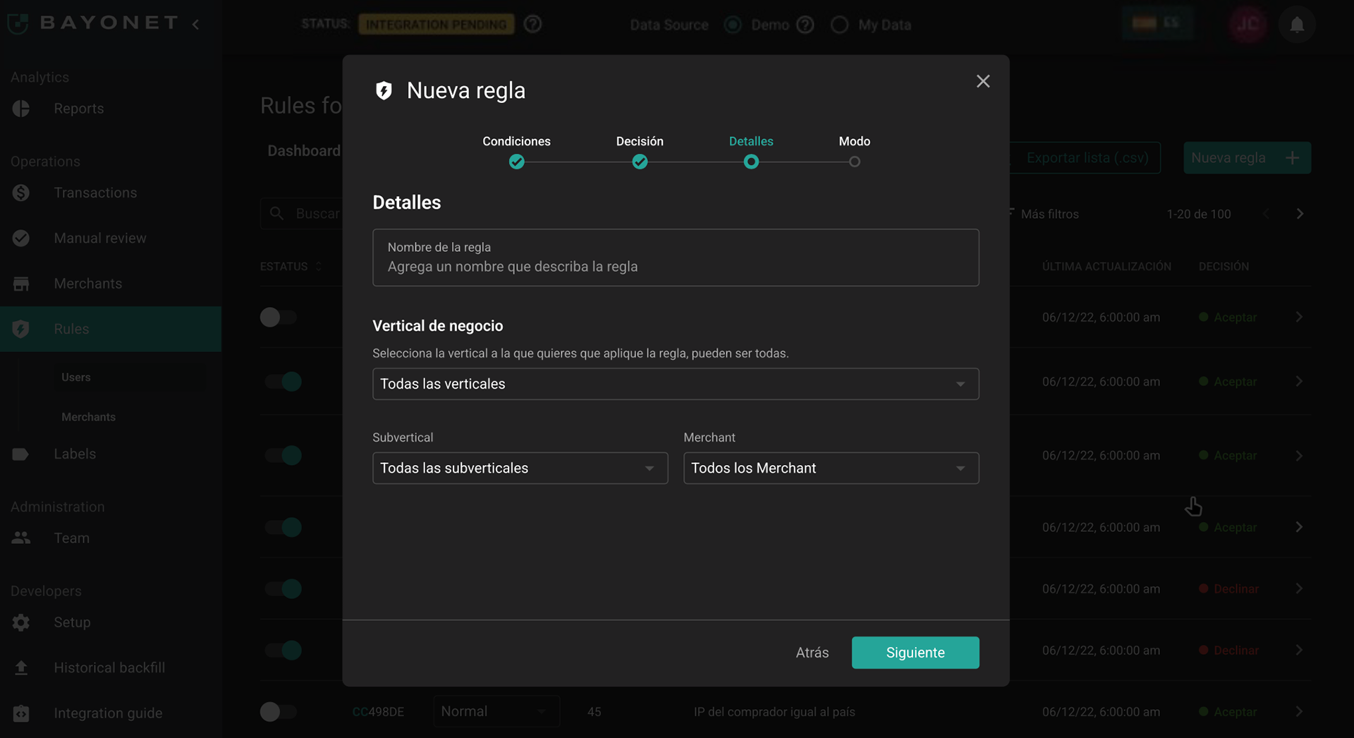 Bayonet Dashboard — Risk & fraud analysis UX — visual 6